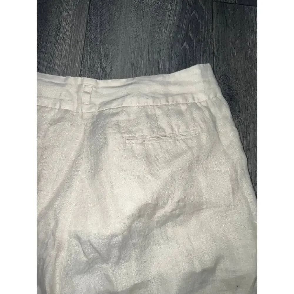 Peter Elliot Pants linen side button White Sz 44 A006993
